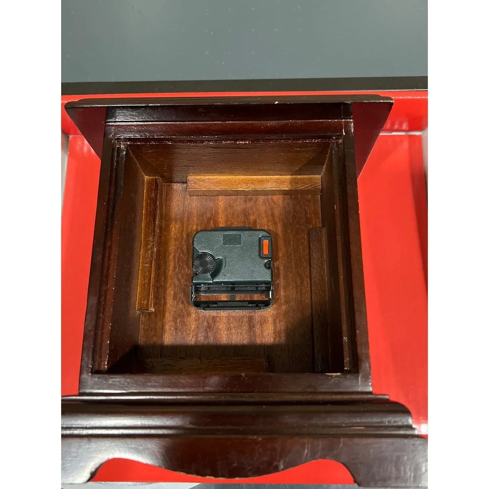 Kensington Mantel Clock Wood Case Quartz Movement Roman Numerals Vintage Style